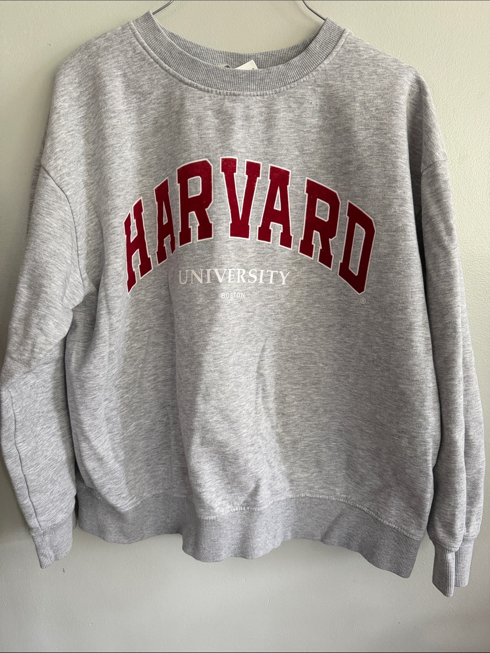 H&M Gray Crewneck Sweatshirt with Maroon Harvard Arch